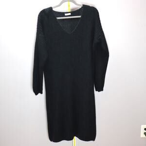 Black Mohair Blend Knit Sweater Dress Made in Italy – Size Medium Approx